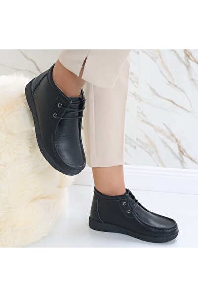 Botinelli Women's Black Fur-lined Boots Made of Genuine Leather Musina, 36