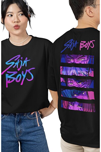 Fuddy Moda تي شيرت للجنسين من Sajaboys Members Back مطبوع، تي شيرت قصة فضفاضة Kpop Dizi ذو طابع خاص