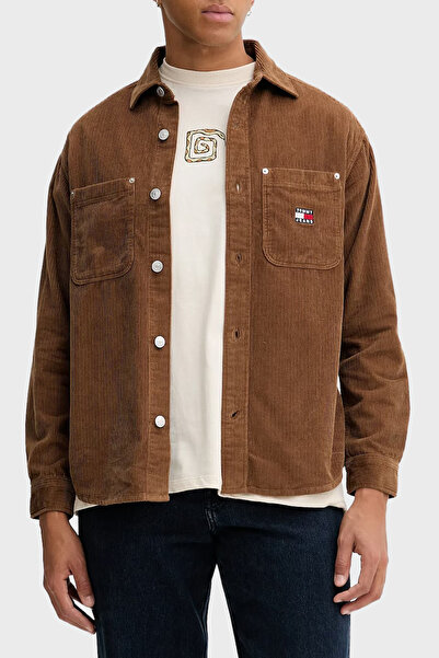 Tommy Jeans Pamuklu Loose Fit Uzun Kollu Kadife Gömlek Erkek GÖMLEK DM0DM22016 GVP