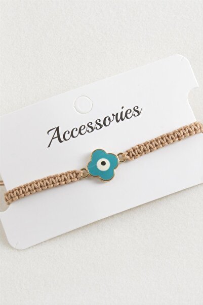 Marsilyan Flower Evil Eye Macrame Braided Bracelet Ilkel-Bjt940