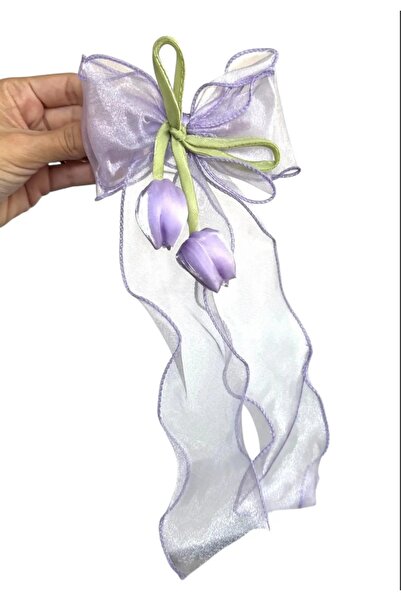 NİLZ Lilac Tulip and Bow Detailed Tailored Automatic Buckle