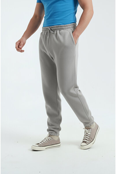 Sizce Moda Stone Color Men's Regular Sweatpants with Elasticated Legs, 3 Thre...