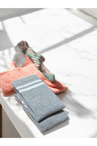 HAYEL 2 ζευγάρια γκρι λευκές κυκλικές κάλτσες για ποδόσφαιρο για κορίτσια και αγόρια, παιδικές κάλτσες για ποδόσφαιρο, κάλτσες για αθλητικούς οπαδούς