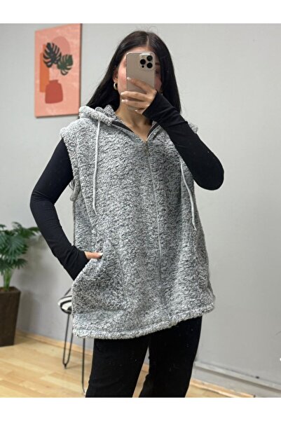 TUA MODA Tua Moda Women's Hooded and Zipper Detail Welsoft Sleeveless Vest