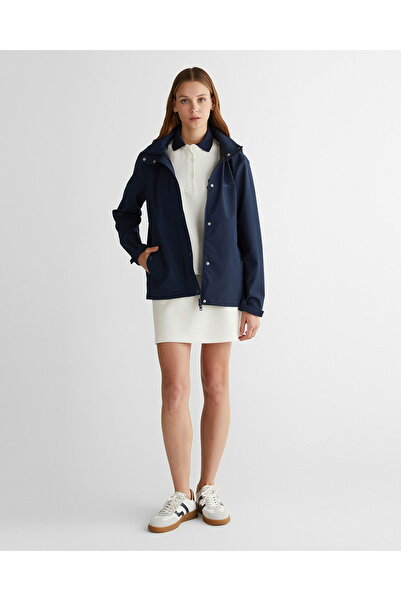 Gant Kadın Lacivert Kapüşonlu Logolu Ceket