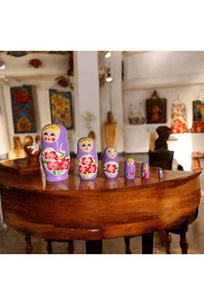 Sarego El Yapımı Matruşka Bebek Renkli, Dekoratif ve Geleneksel Ahşap Tasarım...
