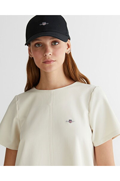 Gant Kadın Krem Bisiklet Yaka Logolu Elbise