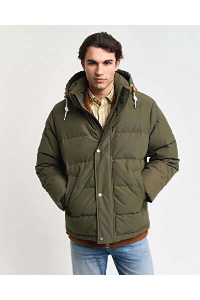 Gant Erkek Yeşil Kapüşonlu Kaz Tüyü Mont