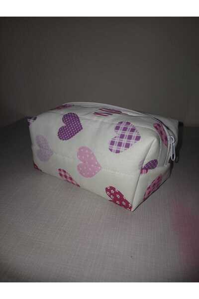 dora ev tekstıl Makeup Bag Purple & Pink with Heart { Pinterest}