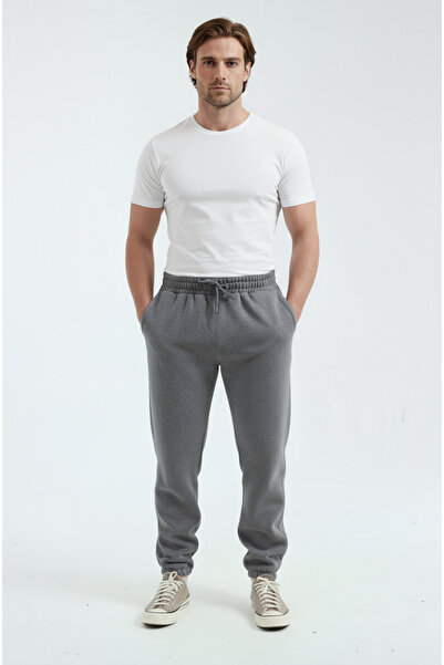 Sizce Moda Smoked Men's Regular Sweatpants with Elasticated Legs, 3 Thread So...