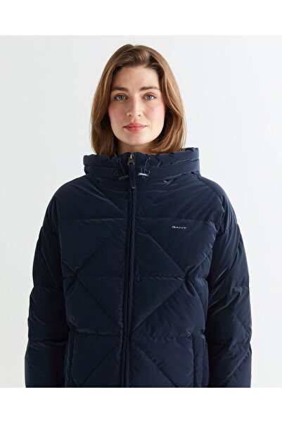 Gant Kadın Lacivert Kapüşonlu Kapitone Mont