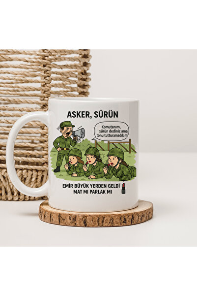 Er-Se Tasarım Women Soldier Mug, Humor Mug, Funny Mug, Women Doing Military Service Mug