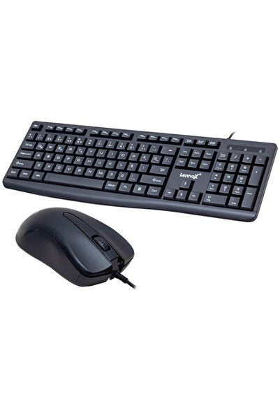 Lenox 🎮 LX-813S Kablolu Klavye Mouse Set – Türkçe Q, USB, Siyah 🖥️