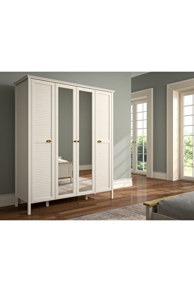 Sakura Ahşap Hunerika navra Premium 4 kapaklı Gardırop- Minifiks