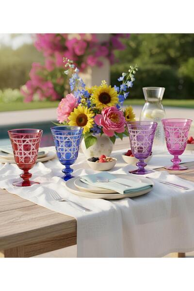 AKDEN STORE Kesme Dekor El İşçiliği Stella Bardak,Kadeh