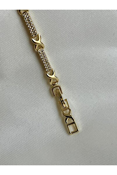 yeknova Xuping 14K Gold Rengi Kuyumcu İşçiliği Sonsuzluk Model Zirkon Taş Detay Kararmaz Kadın Bileklik