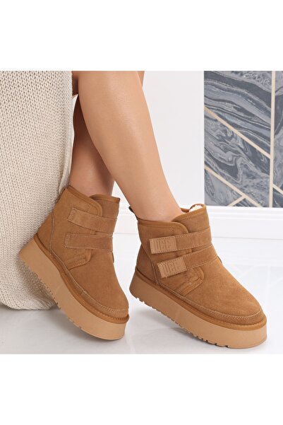 Botinelli Women's Camel Fur-lined Boots Made of Genuine Suede Leather Relova, 37