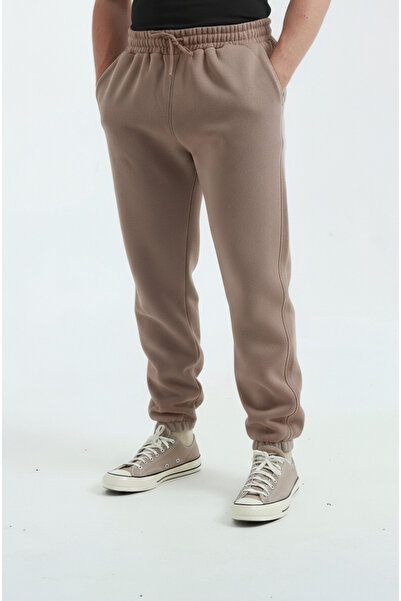 Sizce Moda Καφέ ανδρικό παντελόνι με ελαστικό πόδι, κανονικό παντελόνι από μαλακό βαμβακερό ύφασμα 3 κλωστών
