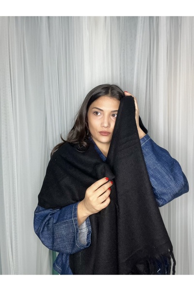 laviyonsa Eșarfă și șal din lână groasă de iarnă, model cu ciucuri