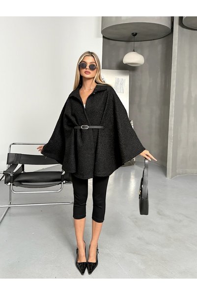 CELITA Buklet Beli Belted Oversized Women's Poncho