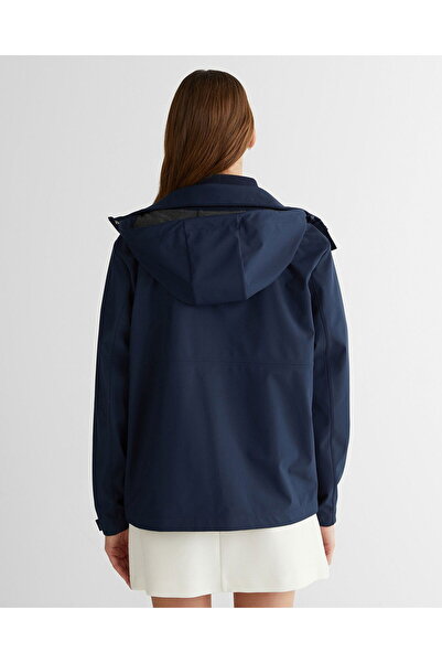 Gant Kadın Lacivert Kapüşonlu Logolu Ceket