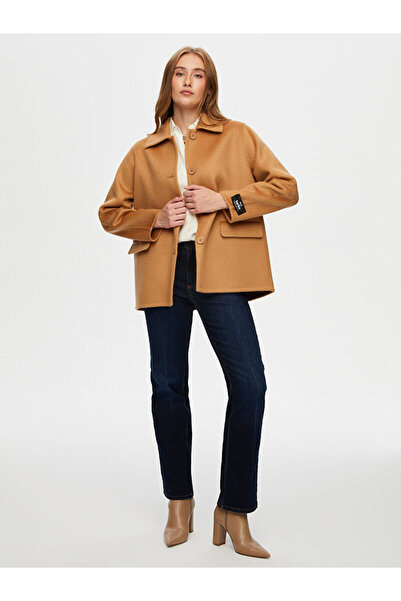 Faik Sönmez Kaşmir Karışımlı Önden Düğmeli Kaban W26KBN010