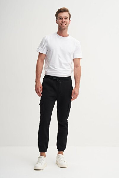 Cazador Slim Fit Cotton Blend 3 Thread Cargo Pocket Sweatpants