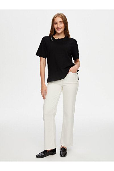 Faik Sönmez Yakası Zincir Düğme Aksesuarlı Kısa Kol T-Shırt W26TSH087