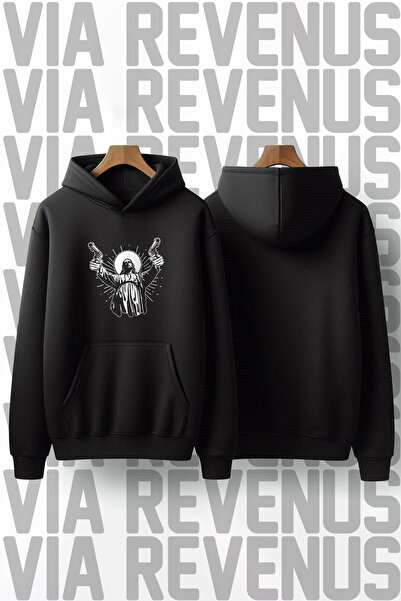 Vordevia Iisus cu imprimeu bumbac 100% Calitate Premium cu glugă Swea tricou