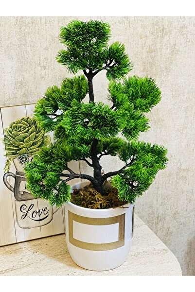 Şans çiçek hediyelik & dekorasyon DEKORATİF GOLD ÇİZGİLİ VAZODA YAPAY BONSAİ ...