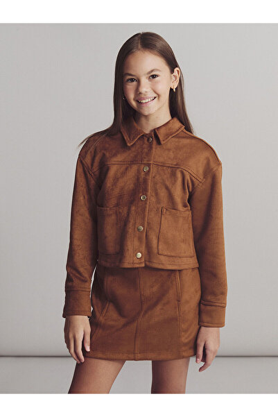 LC Waikiki Süet Görünümlü Kız Çocuk Ceket