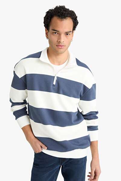 DeFacto Боксерска блуза с поло якичка и половин цип F4640AX25AU