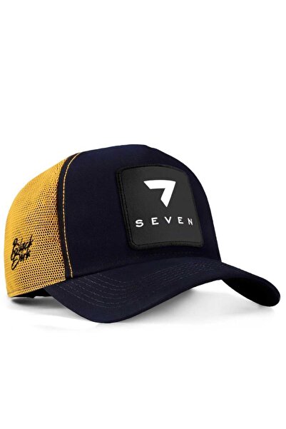 BlackBörk Sarı Fileli Seven Logolu Lacivert Şapka