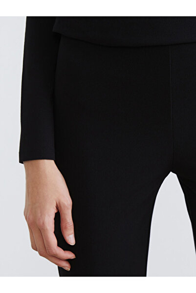 LC Waikiki Black High Waist Flared Women's Leggings Pants