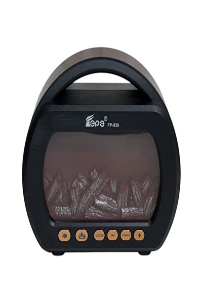 ULTRATEKNO FP-535 El Fenerli Büyük Boy Bluetooth Hoparlör Ahşap Şömine Görünümlü Nostaljik FM Radyo