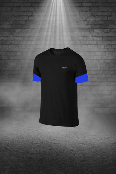 POSEIDON STORM Over Size Men's Black Dri-Fit Crew Neck Short Sleeve Comfortable T-Shirt Shorts Bottom Top Set (4XL -10Xl)