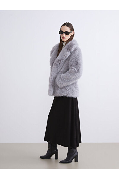 LC Waikiki Jacket Collar Women's Fur Coat
