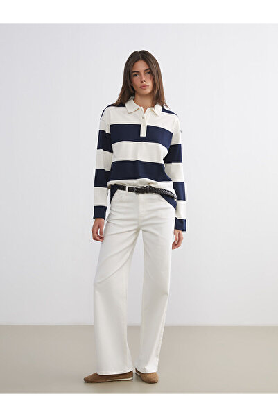 LC Waikiki Mixed Polo Neck Striped Women's T-Shirt