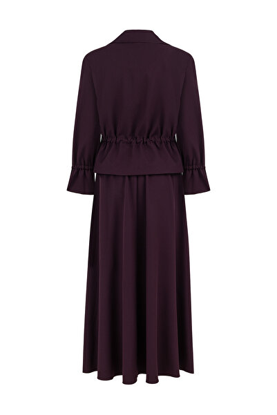 praye Drawstring Trench Suit Burgundy