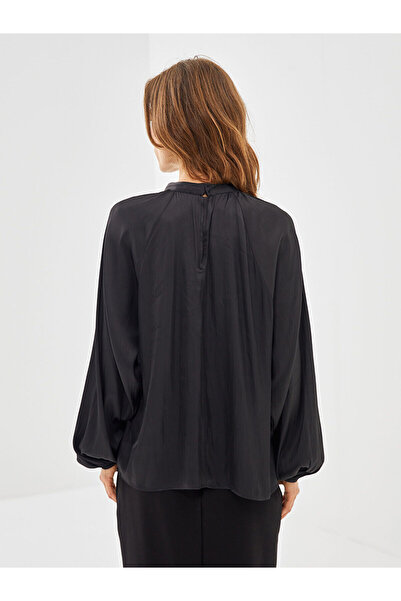 LC Waikiki Stand Collar Oversize Satin Women's Blouse