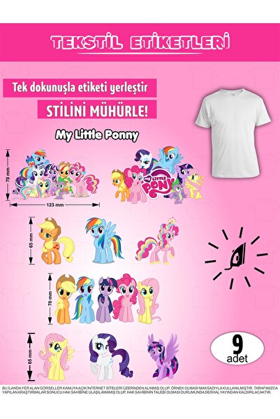AGG Reklam Ütü ile Yapışan Kıyafet Etiketi Pony 9Lu Set