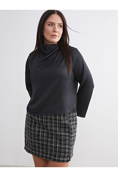 LC Waikiki Сатенена блуза с драпиран яка