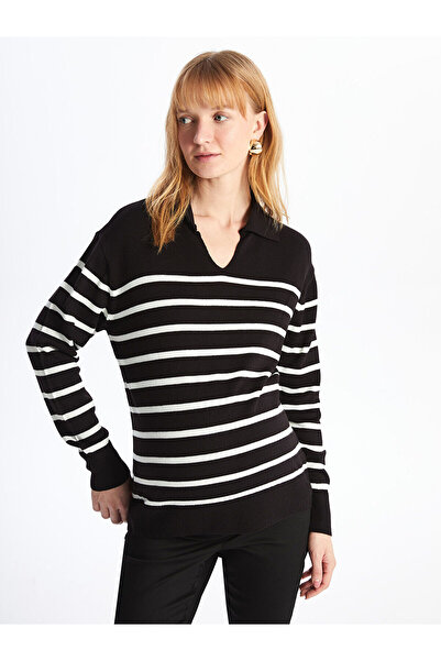 LC Waikiki Hilfa New Season Polo Neck Striped Long Sleeve Maternity Knitwear ...