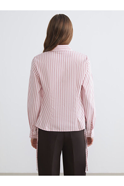 LC Waikiki Özmarka Yeni Sezon Çizgili Büzgülü Kadın Gömlek