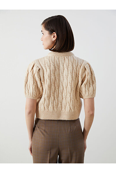 LC Waikiki Pulover prințesă cu mâneci cu balon cu detaliu panglică roz