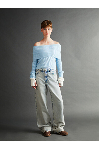 LC Waikiki Pulover de damă cu mânecă lungă, cu gât de barcă