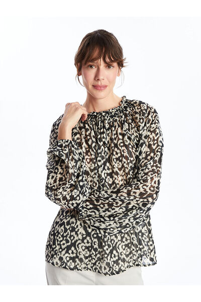 LC Waikiki Γυναικεία μπλούζα με σχέδιο - Δέσιμο γιακά