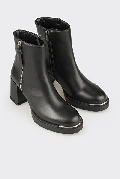 Elle Shoes Siyah Deri Kadın Günlük Bot