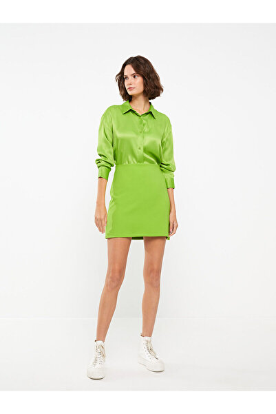 LC Waikiki Lcw Vision Green Women's Straight A-Line Skirt with Zip-Up Waist