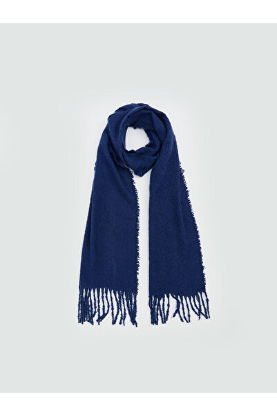 LC Waikiki Navy Blue Plain Tasseled Women's Scarf